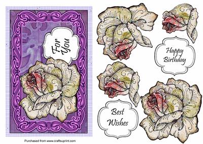 Pink Rose Frame Quick Card