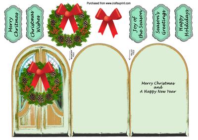Xmas Door Tri-fold Card