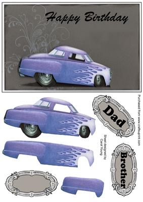 Sedan Car Birthday Quick Card