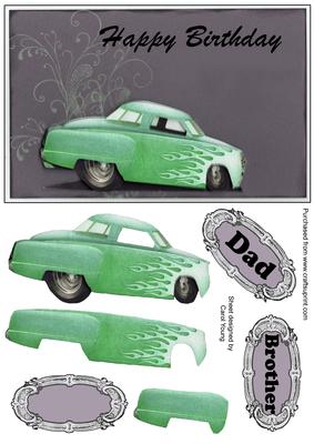 Sedan Car Birthday Quick Card