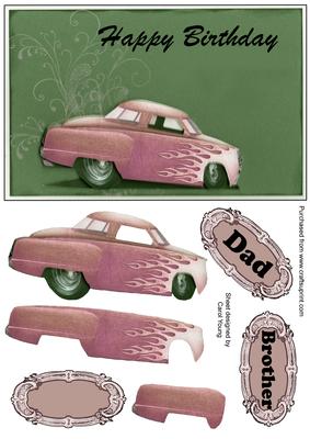 Sedan Car Birthday Quick Card