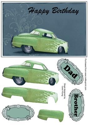 Sedan Car Birthday Quick Card
