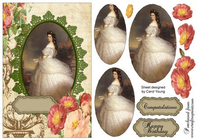 Lady in White Card Topper