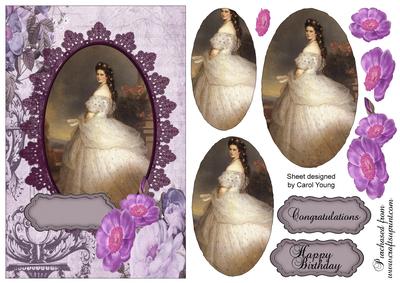 Lady in White Card Topper