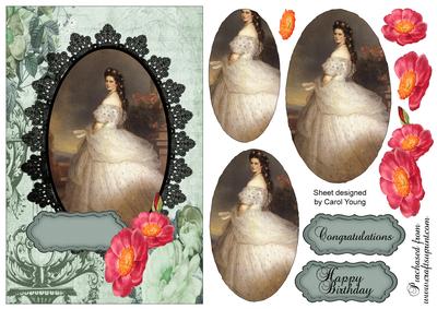 Lady in White Card Topper