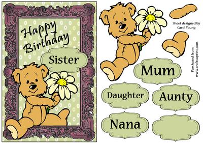 Teddy with Flower Birthday