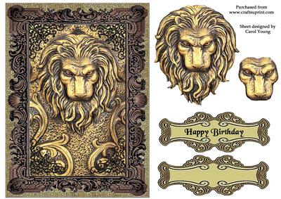 Lion's Head Birthday Card Topper