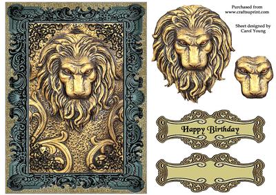 Lion's Head Birthday Card Topper
