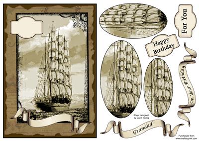 Tall Ship Male Birthday Card