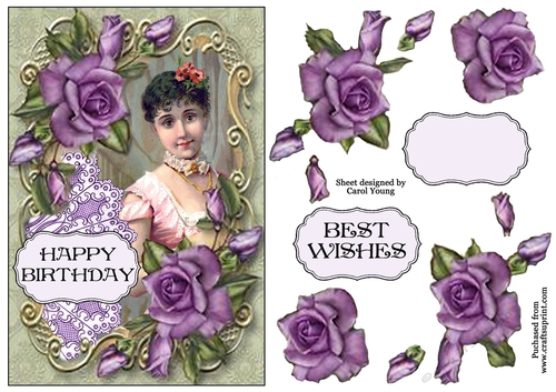 Purple Rose Vintage Card 3
