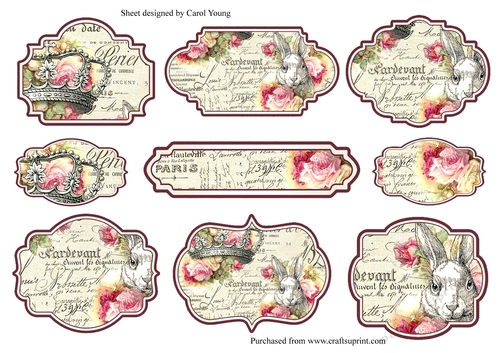 Shabby Chic Rabbit Labels
