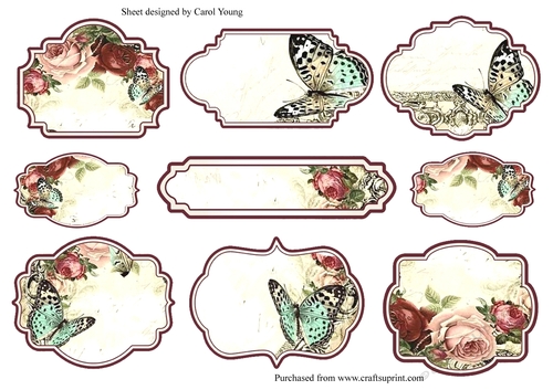 Blue Butterfly Labels