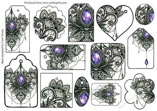 Jewelled Lace Tags 1
