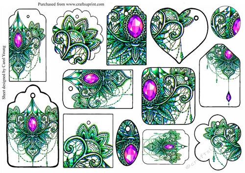 Jewelled Lace Tags 2
