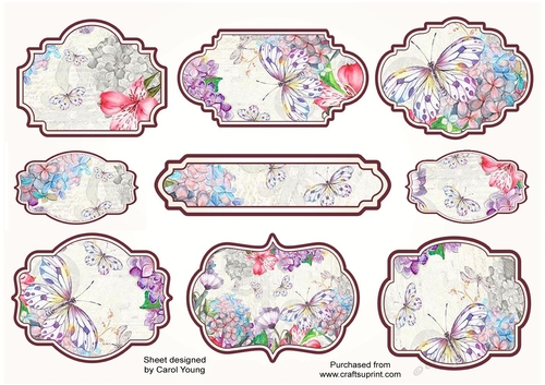 Hydranga Butterfly Labels
