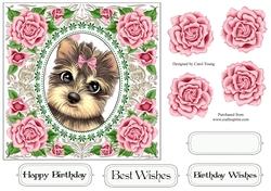 Pretty Rose Frame Yorkie