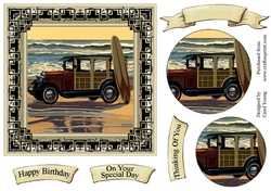 Beach Car Male Card