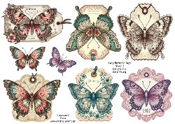 Lace Butterfly Tags Sheet 1