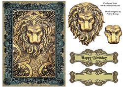 Lion's Head Birthday Card Topper