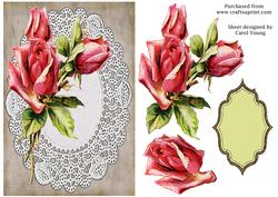 Rose Corner Doilie Card