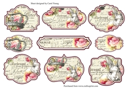 Shabby Chic Rabbit Labels