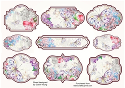 Hydranga Butterfly Labels