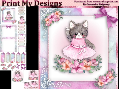 Birthday card with cute flowers