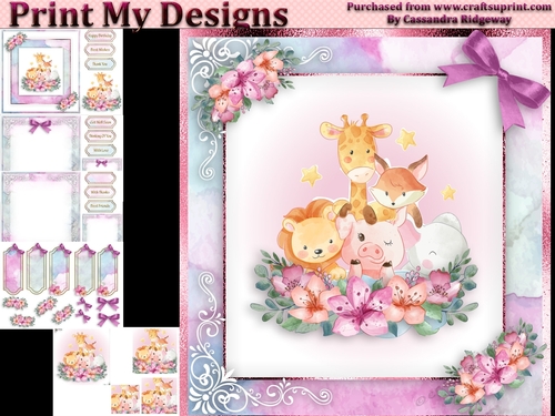 Birthday card with cute flowers