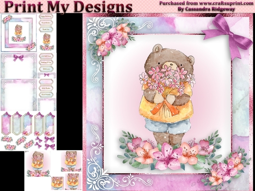 Birthday card with cute flowers