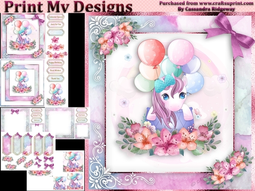 birthday card with cute flowers