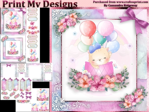 birthday card with cute flowers