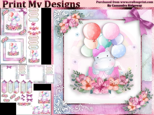 birthday card with cute flowers