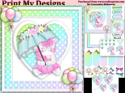 unicorn Happy birthday card with numbers