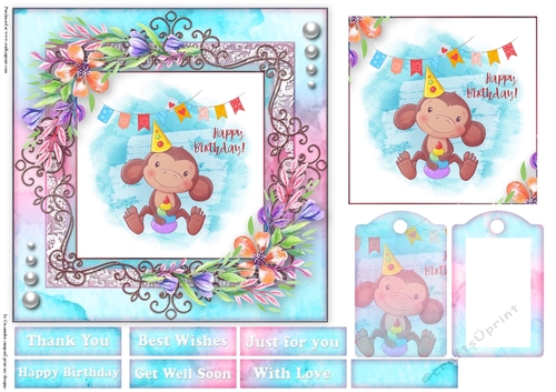Cute little animal collection with tag