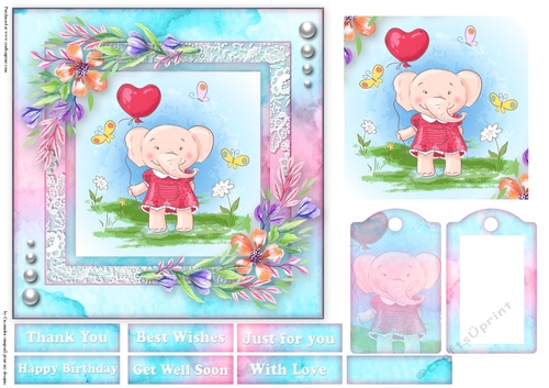 Cute little animal collection with tag