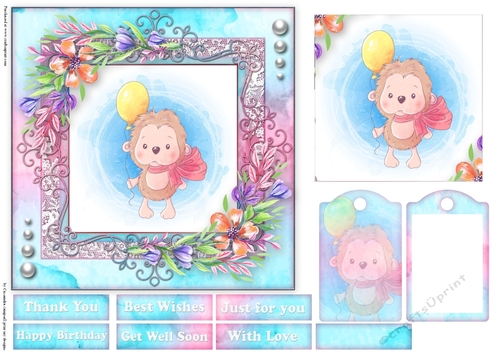 Cute little animal collection with tag