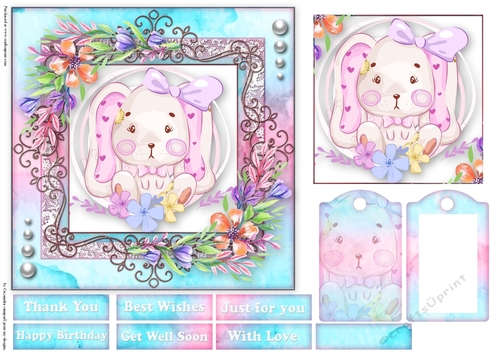 Cute little animal collection with tag