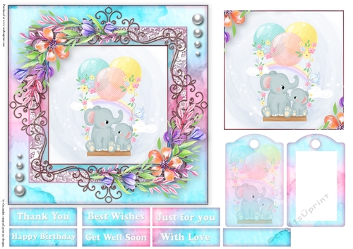Cute little animal collection with tag