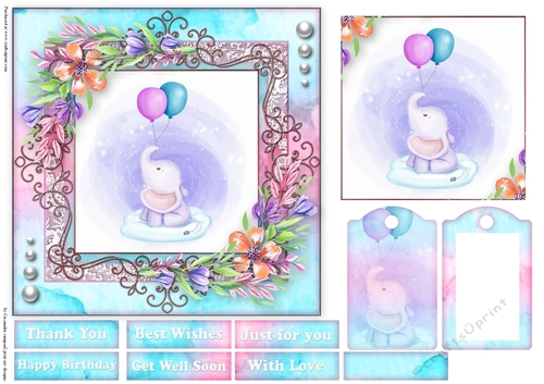 Cute little animal collection with tag