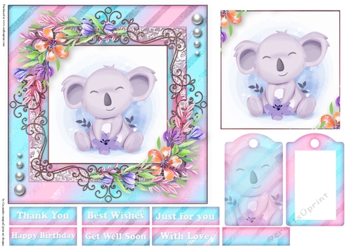 Cute little animal collection with tag
