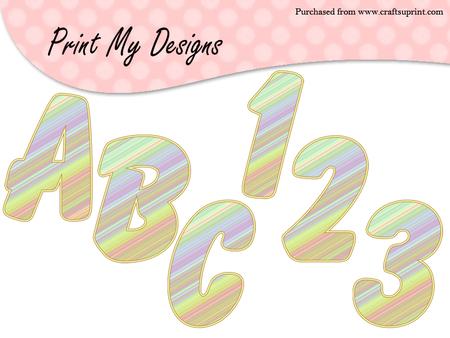 Lilac Striped Alphabet and Numbers