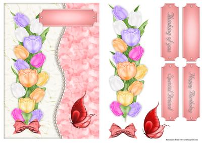Red Tulips Crinkle Card Front