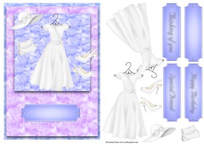 Ladies Dress Hat Bag and Shoes Card Front