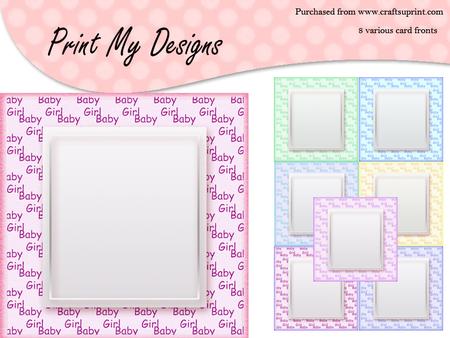 5x5 Baby Girl Card Fronts