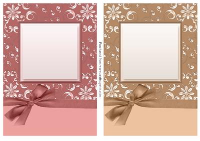 Luxurious A5 Floral Card Fronts with Bow