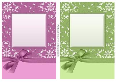 Luxurious A5 Floral Card Fronts with Bow