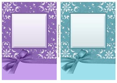 Luxurious A5 Floral Card Fronts with Bow