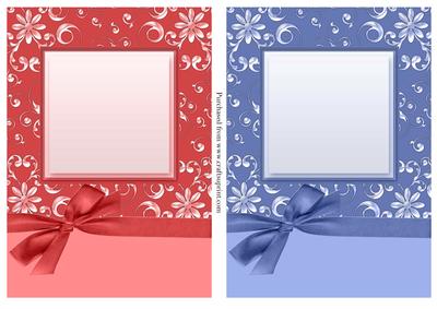 Luxurious A5 Floral Card Fronts with Bow