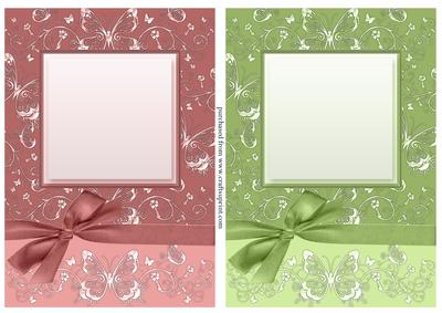 Luxurious A5 Floral & Butterfly Card Fronts with Bow