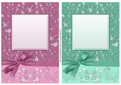 Luxurious A5 Floral & Butterfly Card Fronts with Bow